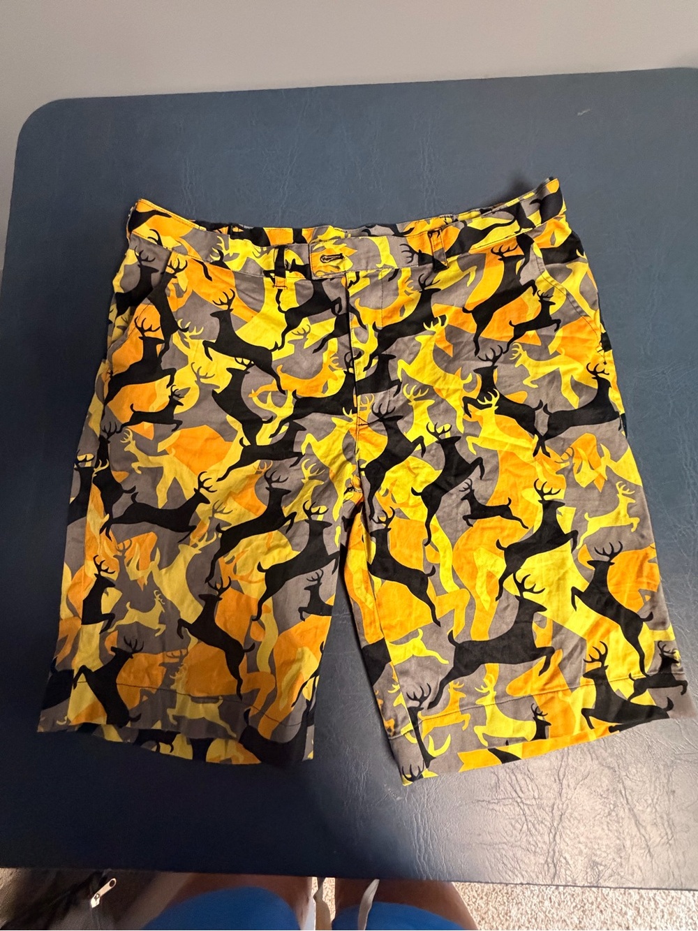 Men's Loudmouth Yellow Camo Deer Print Shorts- Steelers